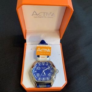 Activa Swiss Men's watch with blue leather band